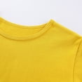 thumbnail image 5 of YOUYEDIAN Summer Tops for Kids Comfortable Cotton Solid Color Short Sleeve Boys Girls T-Shirt Casual Round Neck Basic Tops (Yellow, 2-3 Years), 5 of 9