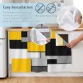 thumbnail image 5 of Yellow Grey Black Geometric Cabinet Curtain 35"Wx35"L, Dustproof Under Sink Skirt with Self Adhesive Tape, Modern Abstract Art Cabinet Curtain Cover for Kitchen Sink, Bathroom Vanity, Laundry Room, 5 of 9