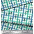 thumbnail image 2 of Soimoi Green Poly Georgette Fabric Window Pane Check Fabric Prints By Yard 52 Inch Wide, 2 of 3
