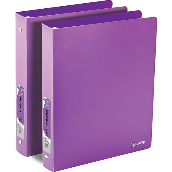 Enday 1 Inch 3 Ring Binder Presentation Book Office Supplies, Purple 2 Pack