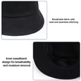 thumbnail image 3 of Sombrero de pescador liso con circunferencia de 50-54 cm para niños, para exteriores, para uso informal, con protección solar, color negro, 3 of 5