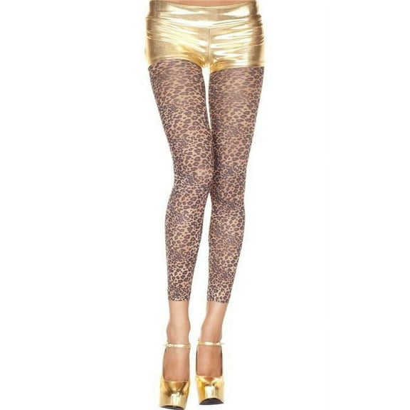 Music Legs Women's Women's Leopard Print Thigh High Leggings; Leopard 35814-LEOPARD