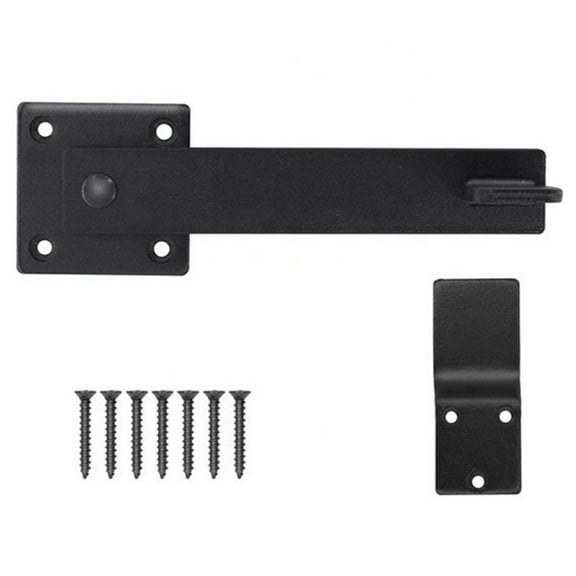 Heavy Duty Steel Flip Latch Lock for Barn Door Fence Gate Reversible 360 Degree Rotatable Black Iron Security Latch for Garage Shed Warehouse