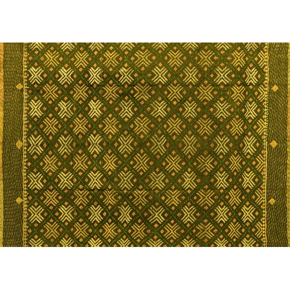 Ahgly Company Indoor Rectangle Abstract Yellow Modern Area Rugs, 8' x 12'