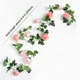 thumbnail image 3 of Artificial Rose Flower Vine Silk Flower Red, Artificial Vine Flowers Plants Artificial Flower Flowers Vine Garlands Hanging for Wedding Garden Wall Decoration Flowers Wedding Garden Decor, 3 of 9
