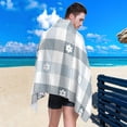 thumbnail image 5 of Grey Check Flowers Beach Towel 31" x 71", Quick Dry Bath Towel Super Absorbent Lightweight Travel Towel for Beach Yoga Swim Sport Camping Holiday, 5 of 7