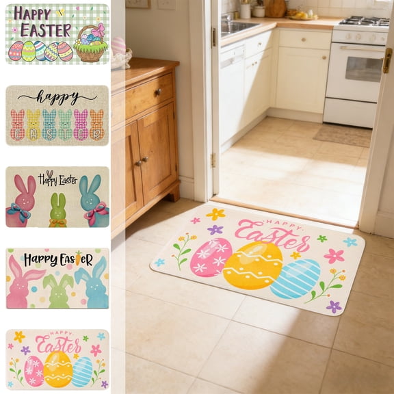 Djunllk Easter Door Mat - Non Slip Stain Resistant Stylish Floor Mat Room Decoration Carpet for Door Entryway, 15 x 23 inch