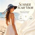 thumbnail image 6 of Delayuji Scarf Hat for Women Integrated Scarf Visor Wide Brim Ponytail Hole Adjustable Foldable Outdoor Sun Hats Portable Outdoor Hat Comfort Visor hat, 6 of 6