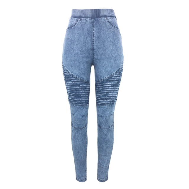 Bigersell Plus Size Jeans Straight Jeans Sale Bell Bottom Jeans Trouser Denim Pants Button Closure Washed Distressed Female Ripped Jeans Fitted High Waist Full Length Pants Style J-105 Blue L