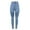 Blue, variant on Fayshow0 Up to 30% off Black Skinny Jeans Women Women Mid Waisted Skinny Hole Button Stretch Slim Pants Calf Length Jeans