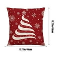 thumbnail image 3 of Dongrere Linen Christmas Pillow Covers 18x18 Inch Red Pillowcase for Christmas Decorations Indoor Decorative Pillow Case for Indoor & Outdoor Use, 3 of 6