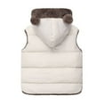thumbnail image 3 of Toddler Kids Girls Vest, Winter Bear Ears Hooded Thicken Windproof Zipper Coat, Baby Boys Jacket Thick Warm Outerwear Clothes Outfits Size 3 Years-4 Years, 3 of 3