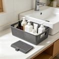 thumbnail image 6 of Plastic Divided Storage Basket with Removable Inserts Multi Compartment Organizer for Home Office Bathroom, Gray, 6 of 6