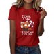 thumbnail image 1 of Gibobby Playera de Manga Corta con Cuello Redondo Blusas las mujeres lindo impreso cuello redondo manga corta camiseta Tops túnica camisas casuales(Rojo,XL), 1 of 4