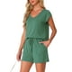 thumbnail image 4 of Conjunto de lounge de 2 piezas para mujer INSPIRE CHIC, suéter de punto, camiseta de manga corta y pantalones cortos, pijama, 2XL, verde, 4 of 5