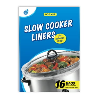 16 Counts Slow Cooker Liners Small Size(11 x 16 Inch) Kitchen Disposable Cooking Bags Fits 1 to 3 Quarts Safe for Oval or Round Pot