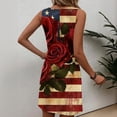 thumbnail image 6 of Miqool Women's 4th of July American Flag Tank Dress Crew Neck Loose Casual Sundress, 6 of 7