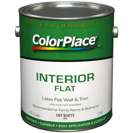 Color Place Interior Flat Latex Paint, Off-White