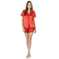 thumbnail image 2 of Ashford & Brooks Women's Satin Short Sleeve Pajama Shorts Set, 2 of 2