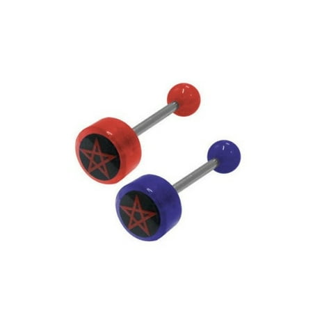 - Red Star Logo Barbell Tongue Ring