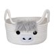 thumbnail image 2 of Cute Cow Basket For Nursery Small Shower Gift Basket Round Woven Rope Storage Blanket 0rganizer With Ears Handles Blanket Towel Decor Storage, 2 of 6