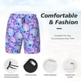 thumbnail image 3 of Balery Blue Skull Daisy Bañador para hombre, shorts de playa de secado rápido con entrepierna y forro de compresión-Medium, 3 of 6