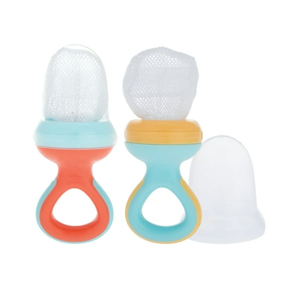 Nuby Nibbler First Soft Foods Feeder with Hygienic Case for Infants, 2 Pack