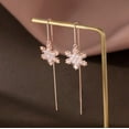 thumbnail image 3 of Sterling Silver Christmas Snowflake Dangle Earrings Chain for Women Teens Snowflake Drop Earrings Threader Winter Earrings, 3 of 12