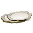 thumbnail image 2 of " OCCASIONS " 40 Pieces 13'' Round Acrylic Plastic Wedding Chargers, Dinner Party Decoration Charger Plates (Scalloped Dolphin Gray & Gold), 2 of 5
