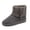 Gray, variant on Women's Platform Suede Ankle Snow Boots Winter Warm Fuzzy and Plush Lined Anti-Slip Short Pull On Cuff Boots Pink 6(37)