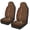 Brown Geometric Pattern, variant on POLERO Polyester Front Car Seat Covers for Auto, Washable Waterproof Driver Seats Protector Cushion, 2 Pack, Autumn Capybara Print