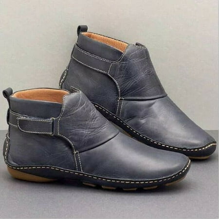 

Women Boots Euramerican Style Hook and Loop Flat Large Size Women Booties for Autumn Winter New