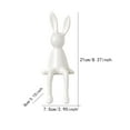 thumbnail image 4 of jifeng Rabbit Figure Decorative Figure Seated Figure Centerpiece Miniature As A Ceramic Statue That Creates A Warm Atmosphere for Tea House Valentine's D White, 4 of 4