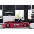 thumbnail image 3 of Delta Children Lit pour Tout-Petit et Lit Simple Voiture de Course Grand Prix - Rouge, 3 of 5
