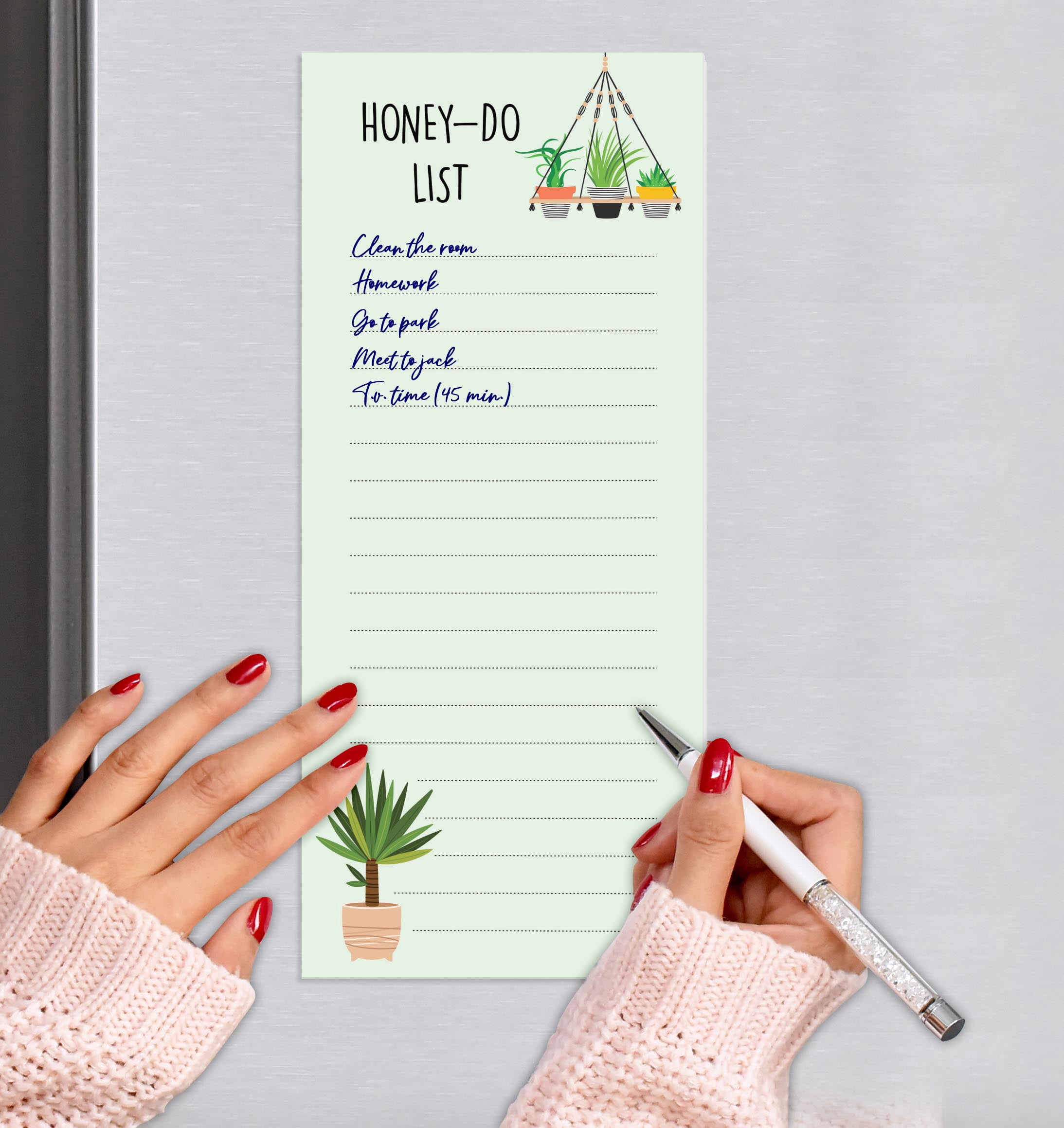 Inkdotpot Pack of 3 Magnetic Fridge To-Do List Notepads- Magnetic Memo Pads For Refrigerator-(50 Sheets Each)-HZ