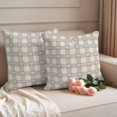 thumbnail image 2 of Grey Plaid Outdoor Waterproof Pillow Covers, Country Cute Love Pastoral Heart Lattice Decorative Square Throw Pillowcase Sofa Cushion Sham for Patio/Couch/Chair, 20"x20" 2 Pack, 2 of 8