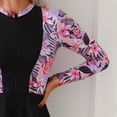 thumbnail image 4 of Trajes de baño Amzcrzy Tankini para mujer, trajes de baño, trajes de baño de dos piezas con control de abdomen, bikini de cintura alta conservador, estampado de moda, rosa, L, 4 of 7