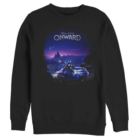 Men's Onward Movie Sunset Poster Sweatshirt Black X Large