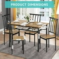 thumbnail image 6 of Dining Table Set for 4, Kitchen Table and Chairs for 4 with Wine Rack, Dining Room Table Set with 4 Chairs, Rectangular Kitchen Table Set for Small Space, Apartment, Rustic Brown, 6 of 7