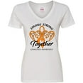 thumbnail image 3 of Inktastic Leukemia Awareness Staying Strong Together and Orange Ribbon Women's V-Neck T-Shirt, 3 of 5