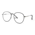 thumbnail image 3 of 90s Large Round Optical Quality Metal Rim Blue Light Flitering Computer Glasses Silver Black, 3 of 4