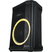 Norcent 12 Inch Active Lights Extra Base Bluetooth Portable DJ Speaker Microphone AM Radio Wheels Indoor Outdoor NSP-120X