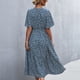 thumbnail image 4 of Summer Wrap V Neck Dress, Short Sleeve Women V Neck Maxi Dress For Parties ANGGREK AH2905, 4 of 6