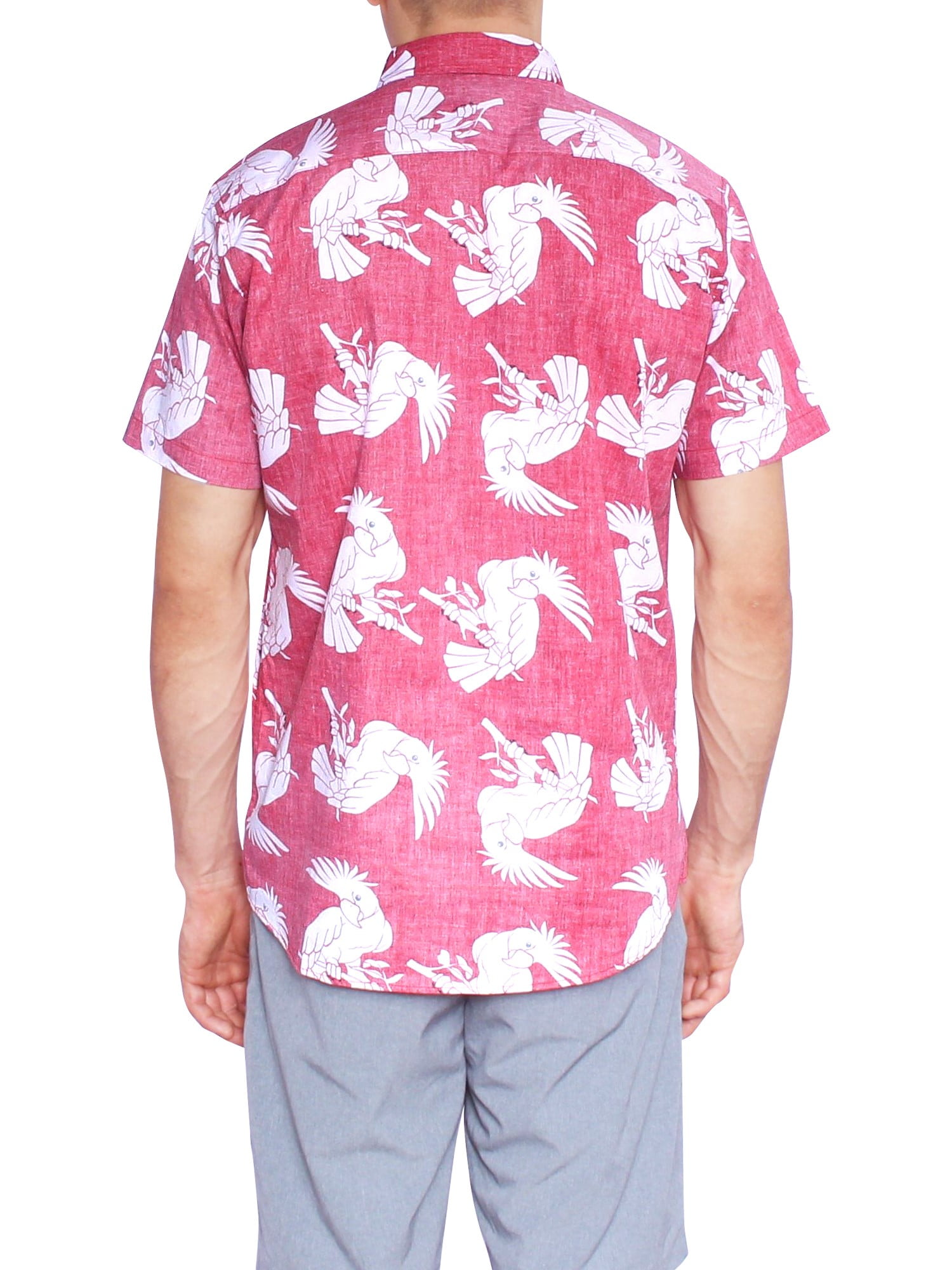 Hawaiian Shirt Mens Tiki Shirt Button Up Short-Sleeve Tiki Crab Shirt