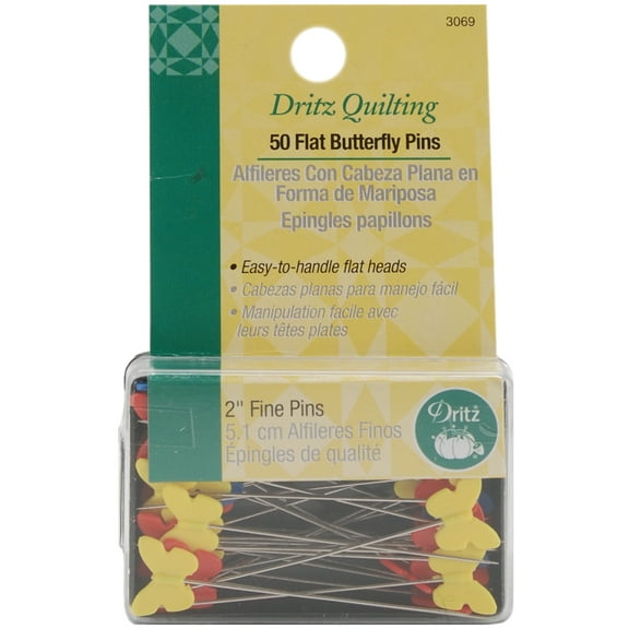Dritz Quilting Flat Butterfly Pins, 2",50/Pkg