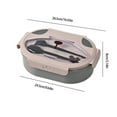 thumbnail image 3 of Large Capacity Double Layer Compartment Lunch Box Portable Heatable Easy Clean No Odor Fashionable Oval Design 10.43x9.64x3.14 Inches for Work Picnics Daily Carry(Gray), 3 of 9