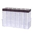 thumbnail image 1 of Tarros de especias de plástico, saleros transparentes, recipientes de almacenamiento con bandeja y 2 tipos de orificios de salida, juego de 6, 1 of 8