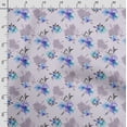 thumbnail image 3 of Soimoi Watercolor Floral Print,Cotton Poplin, Sewing Fabric Sold by The Yard 42 Inch Wide,Sewing Craft Quilting/Quilt Making Fabric, Blue, 3 of 5