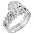 thumbnail image 2 of SuperJeweler 2 1/2 Carat Oval Shape Moissanite Bridal Set In 14 Karat White Gold For Women, 2 of 6