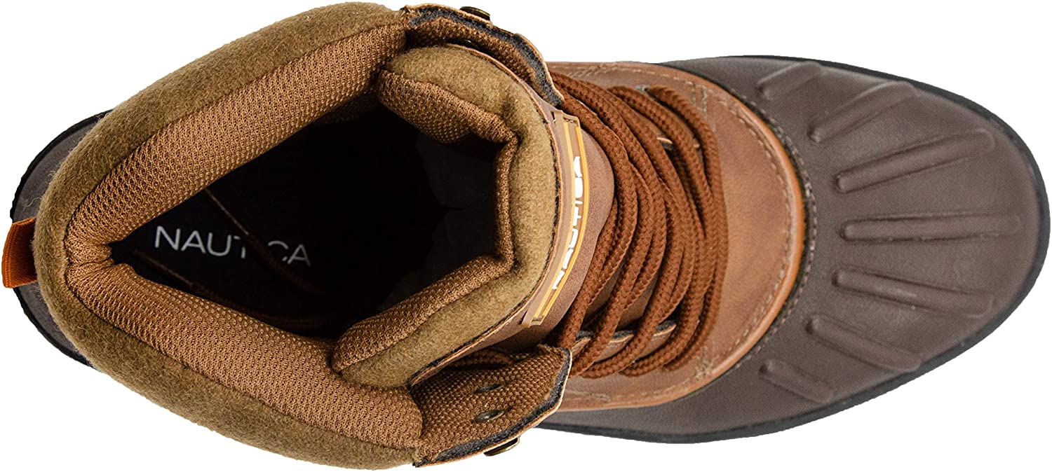 Nautica Mens Waterproof Snow, Insulated Duck Boot - Lace-Up 